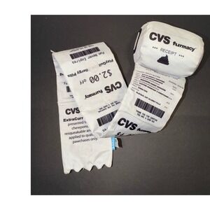 BarkBox CVS Furmacy Receipt Plush Crinkle Squeaky Dog Toy Long Interactive White